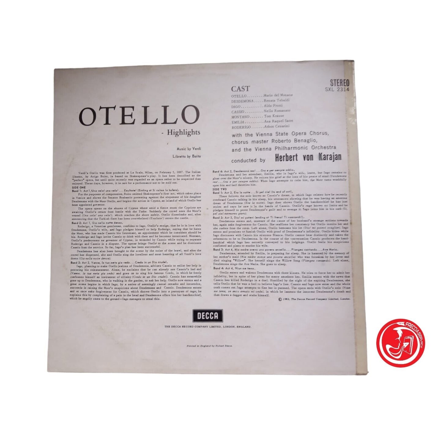 Vienna State Opera Chorus, Vienna Philharmonic, Karajan – Otello Highlights