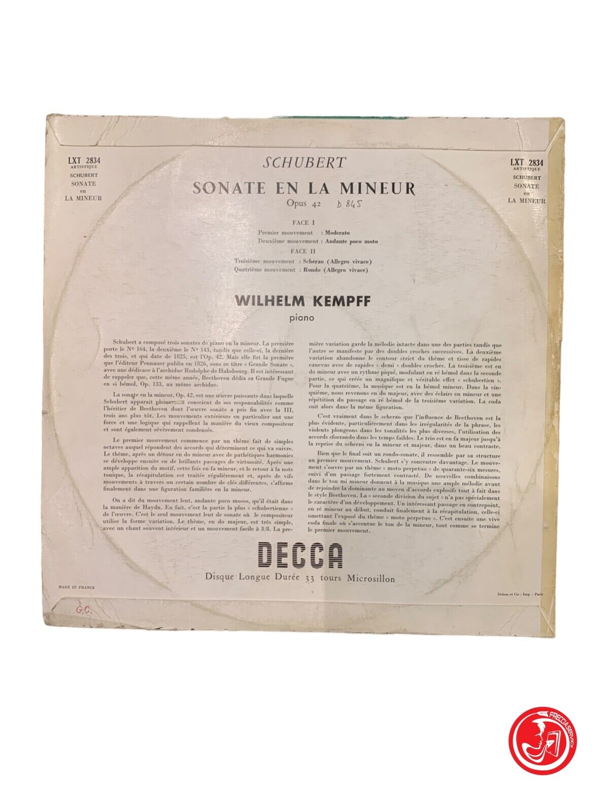 Wilhelm Kempff / Schubert - Sonate n°16 en la mineur, Opus 42