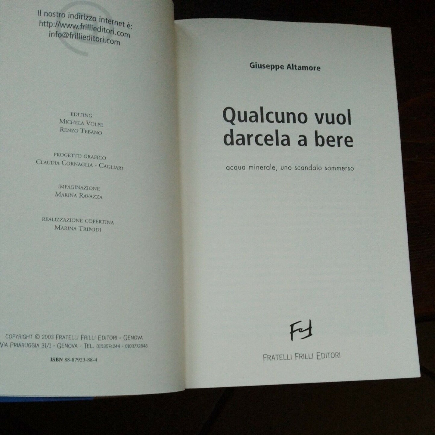 G. Altamore, QUALCUNO VUOL DARCELA A BERE, Fratelli Frilli Ed. , 2003