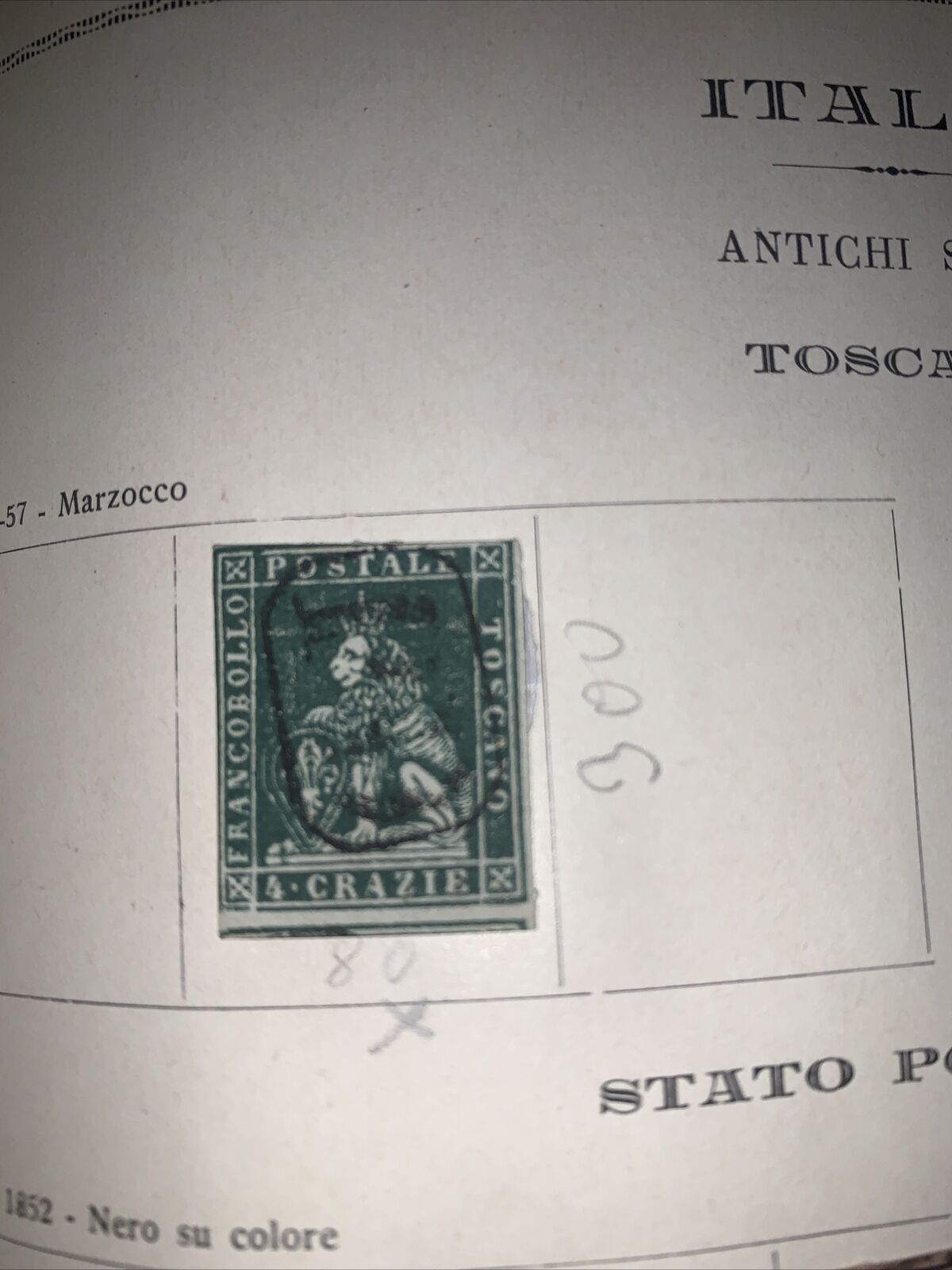 FRANCOBOLLO TOSCANO 1851-57