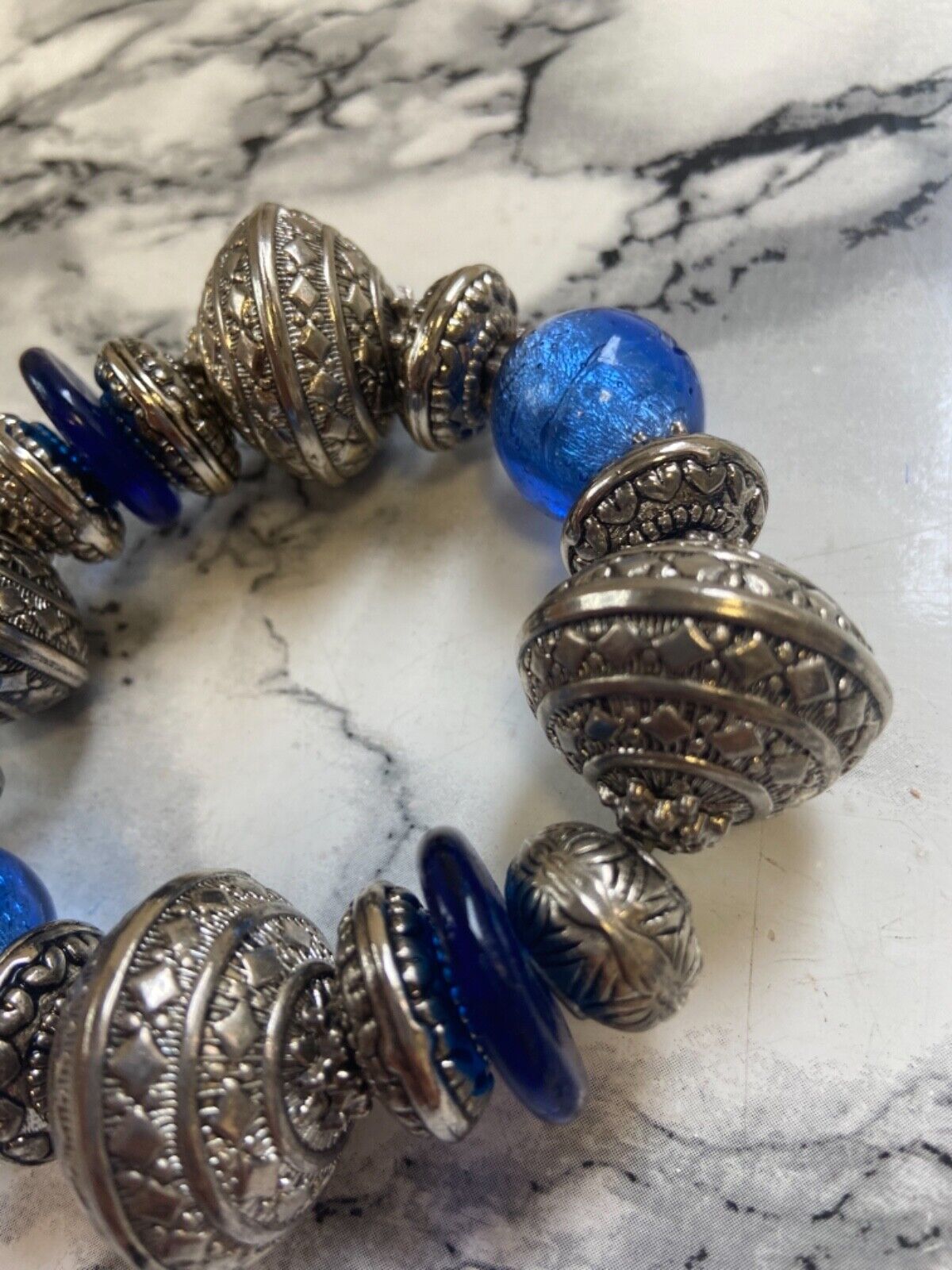 Bracelet - blue and silver colors