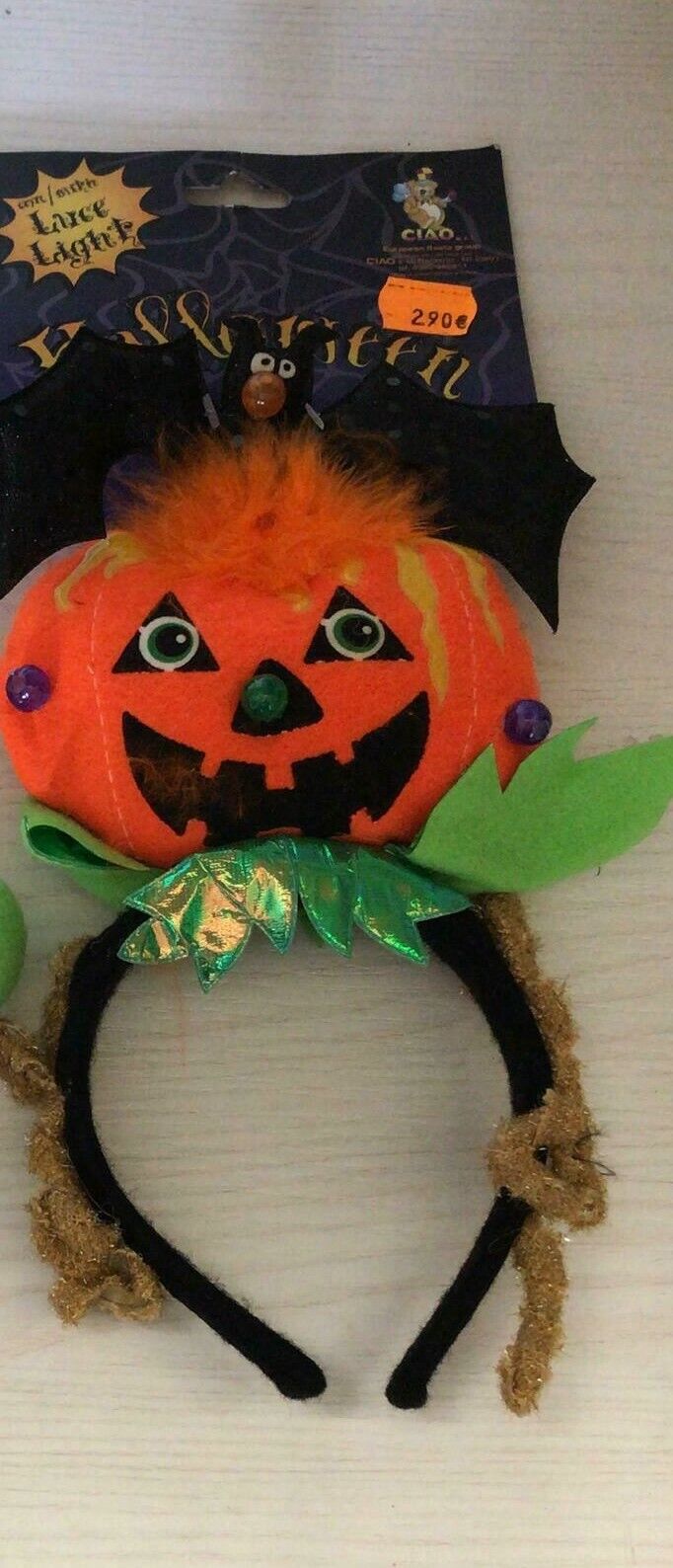 CERCHIETTO ZUCCA HALLOWEEN CON LUCINE