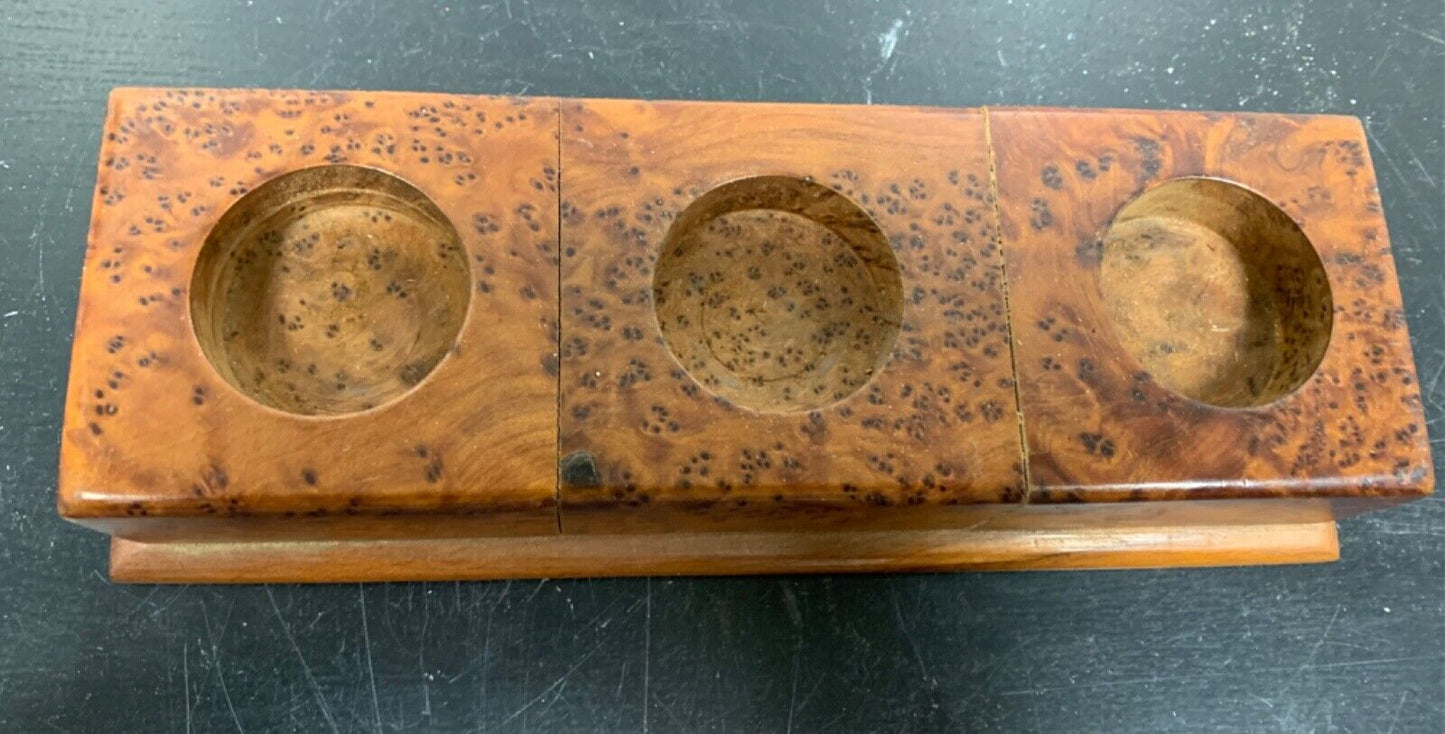 Porta candele in radica da 3