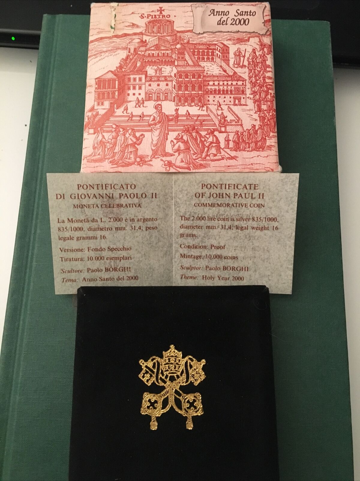 MONETA CELEBRATIVA GIOVANNI PAOLO II ANNO SANTO 2000 PROOF.