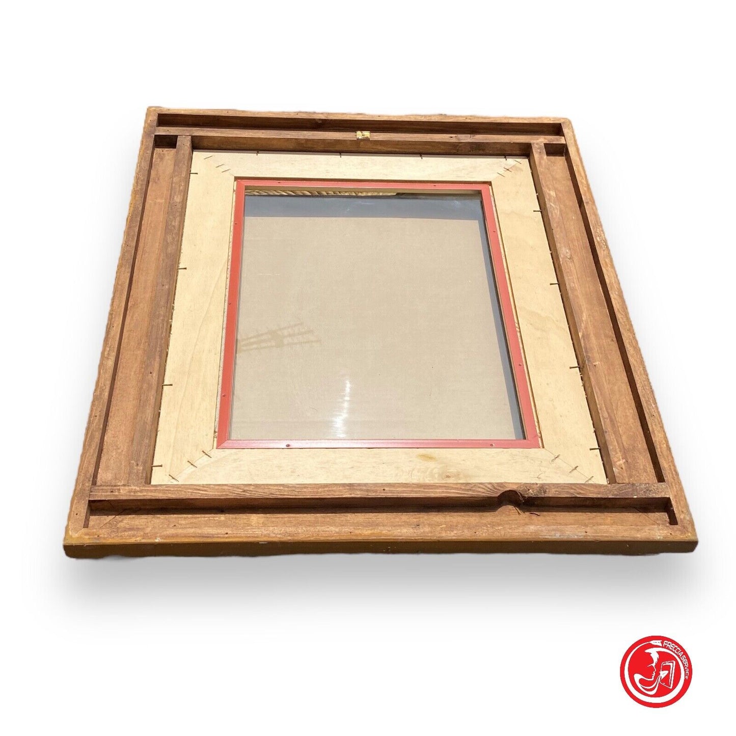 Wooden frame with golden paint and protective glass 30 x 36 cm