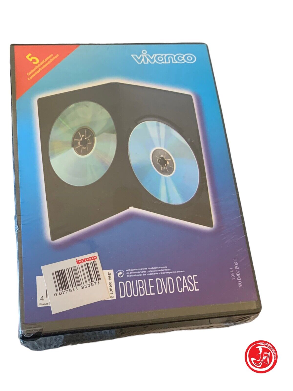 DOUBLE DVD CASE VIVANCO 5 PEZZI