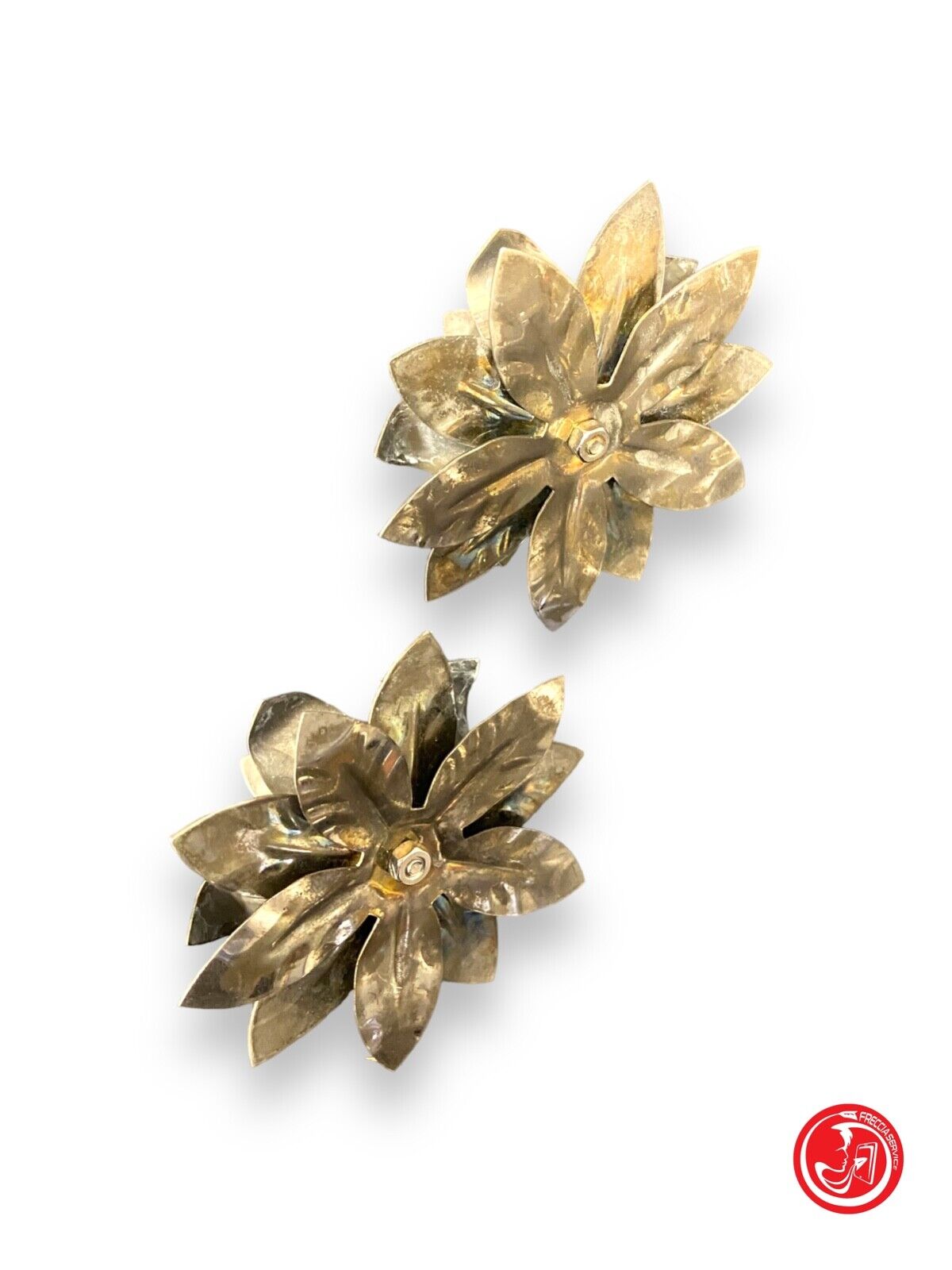 Pair of metal candlesticks