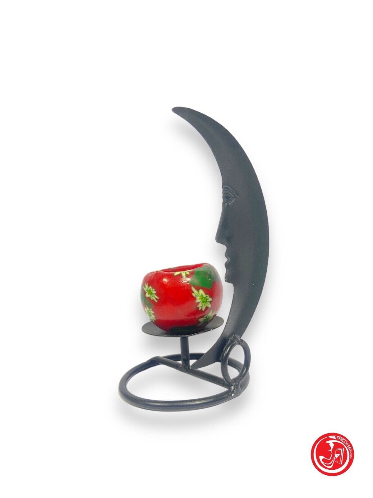 Iron moon candle holder - modern