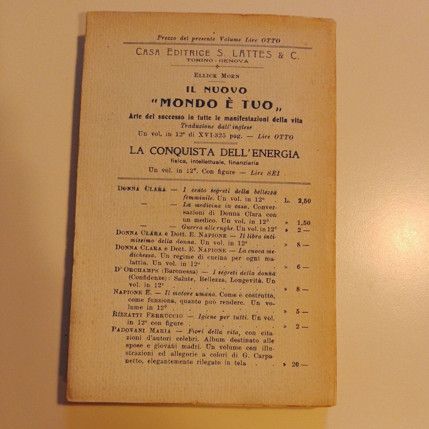 "LE MONDE est VOTRE art de réussir sous toutes ses manifestations" Morn, Lattes 1922