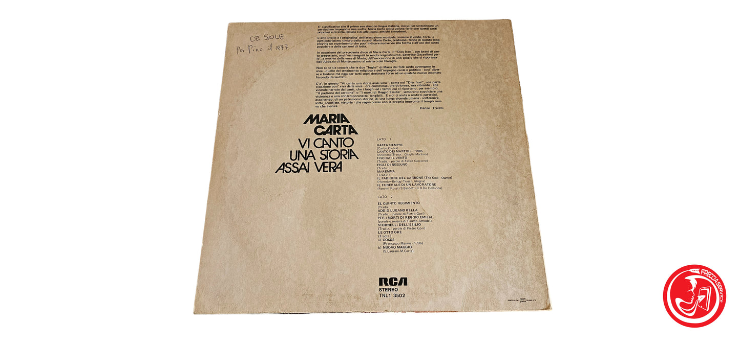 VINILE Maria Carta – Vi Canto Una Storia Assai Vera