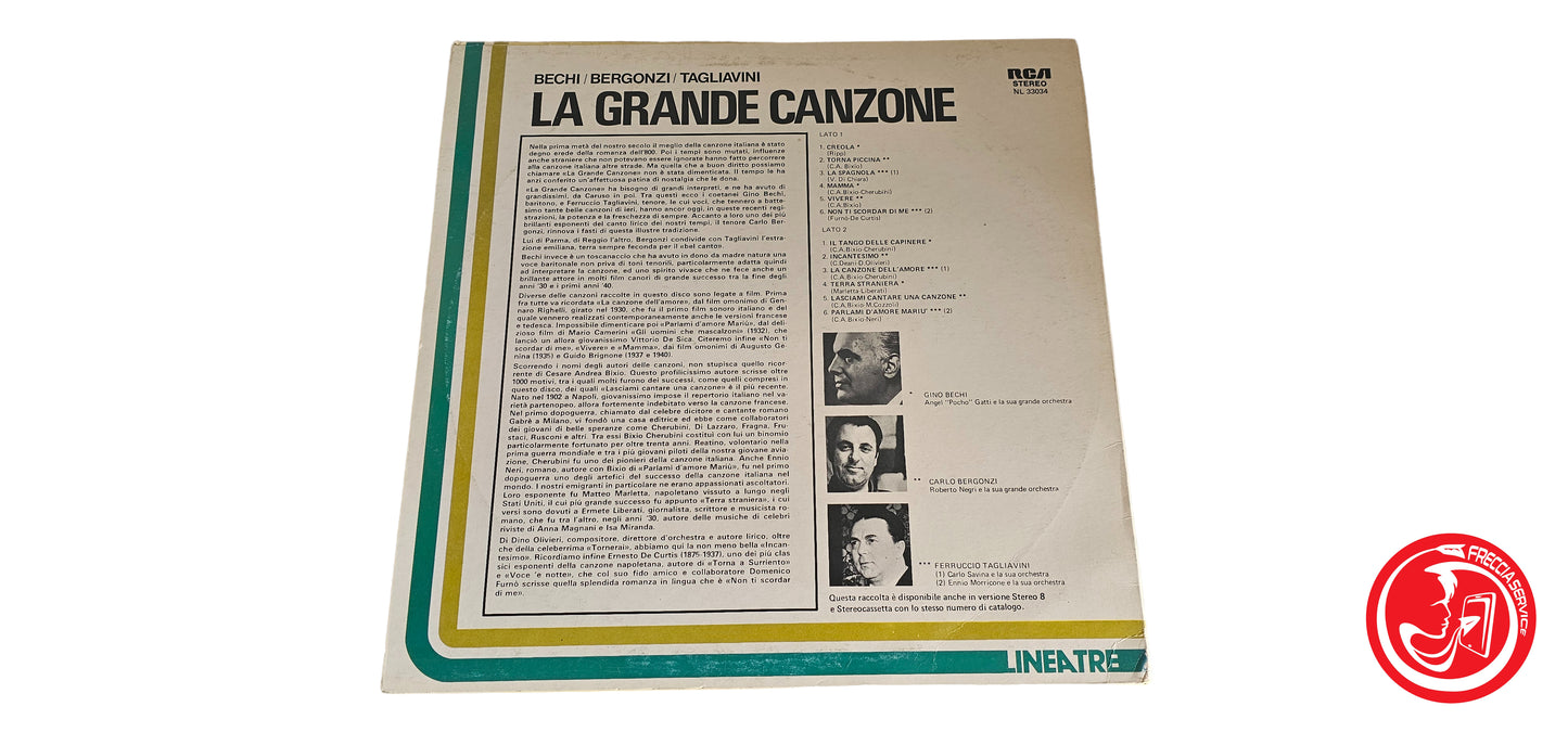 VINILE Bechi, Bergonzi, Tagliavini – La Grande Canzone