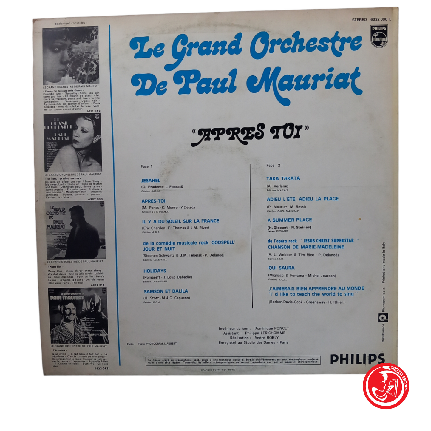 THE GRAND ORCHESTRA DE PAUL MAURIAT "APRES TOI"