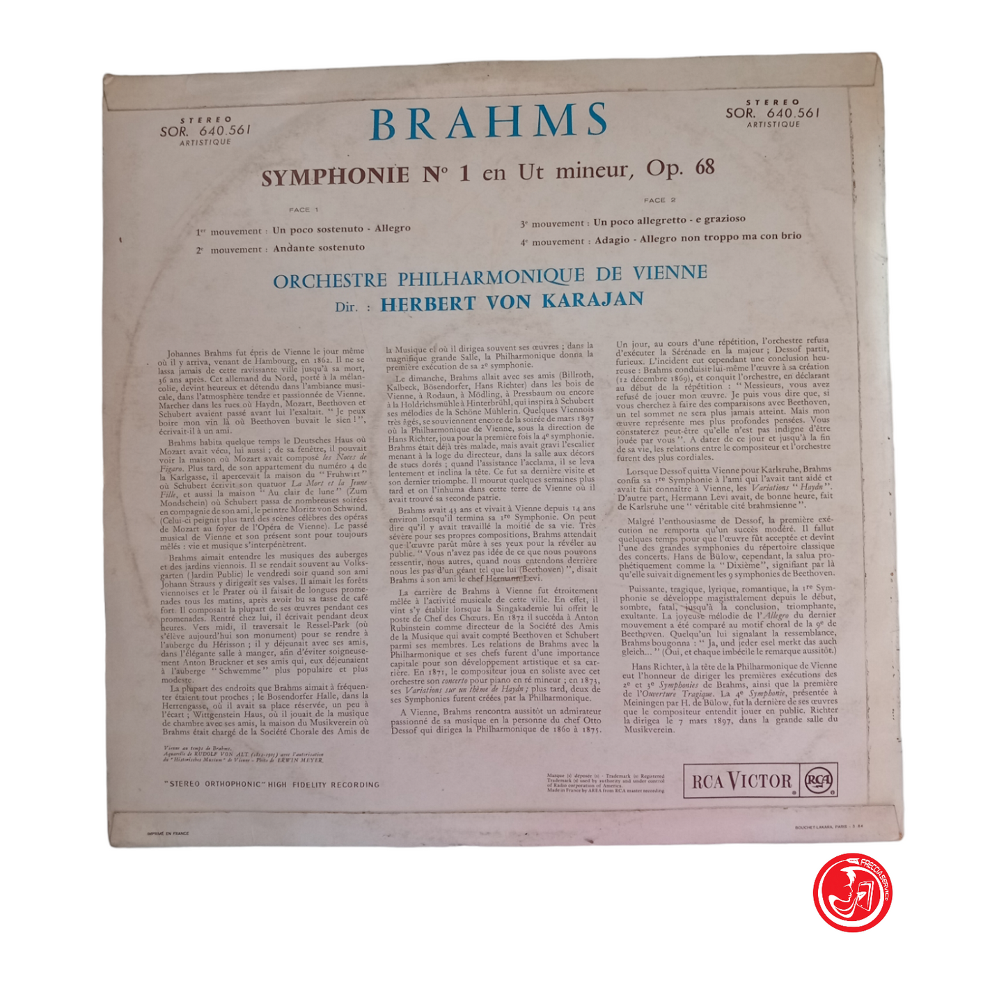 Brahms*, Orchester Philharmonique De Vienne*, Herbert von Karajan Symphonie Nº1