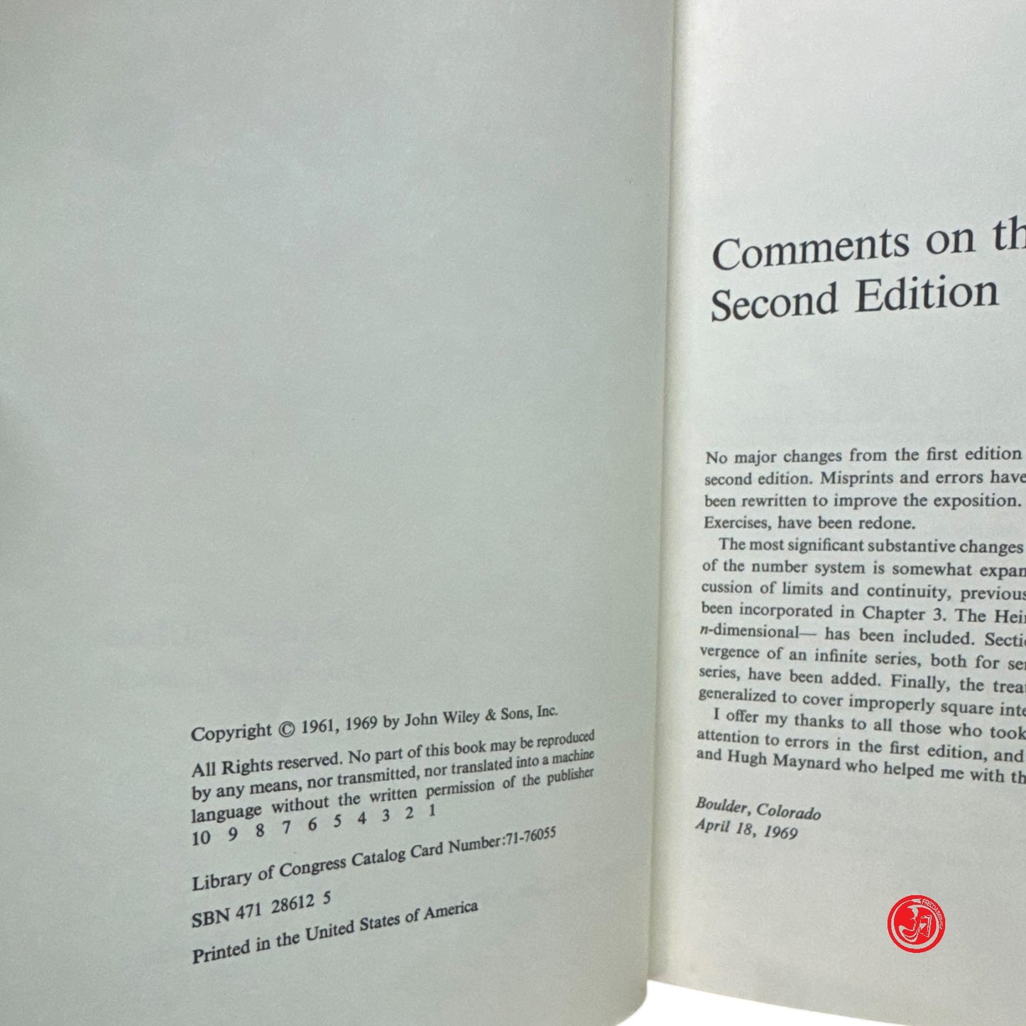 W. Fulks - Advanced Calculus - An introduction to Analysis - Second edition