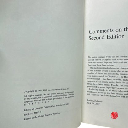 W. Fulks - Advanced Calculus - An introduction to Analysis - Second edition