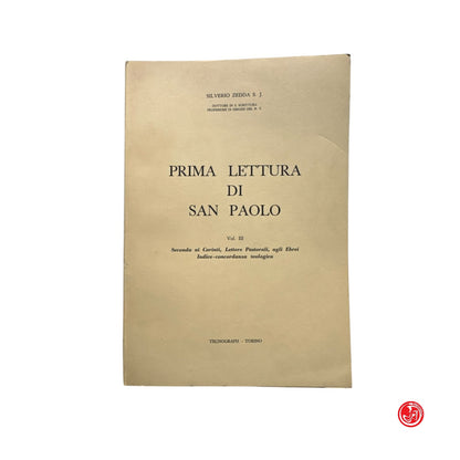Religione - Prima lettera di San Paolo Vol. 3 - Introduzione, Lettere della Prig
