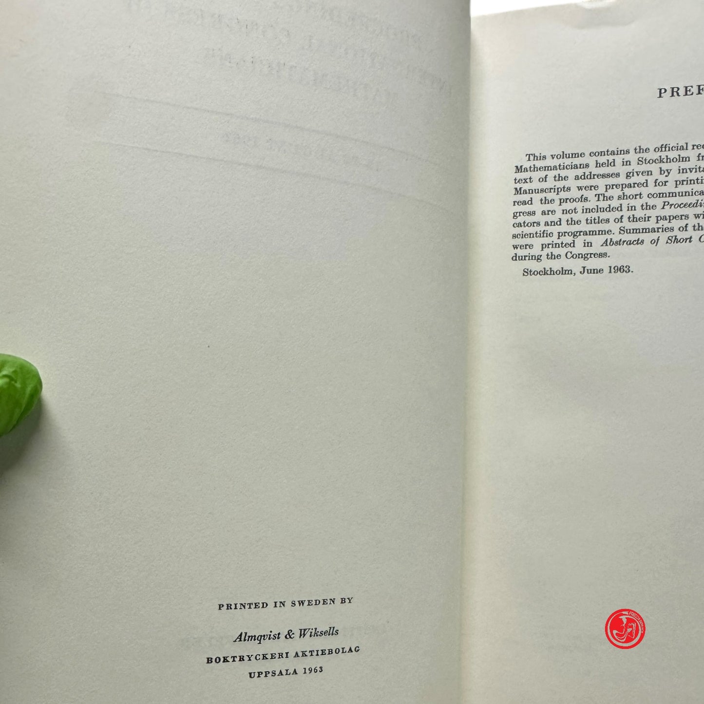Matematica - Proceedings of the international congress of mathematicians 1962