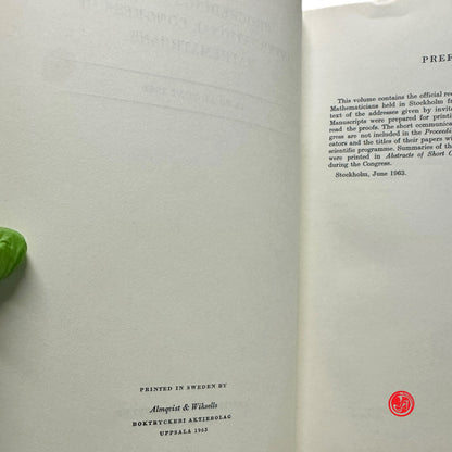 Matematica - Proceedings of the international congress of mathematicians 1962