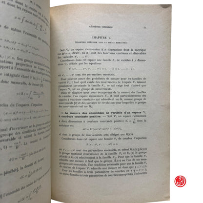 Matematica - M. Stoka - Geometrie integrale - Paris, 1968