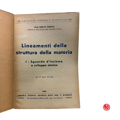 Matematica - Prof. E. Persico - Lineamenti della struttura della materia