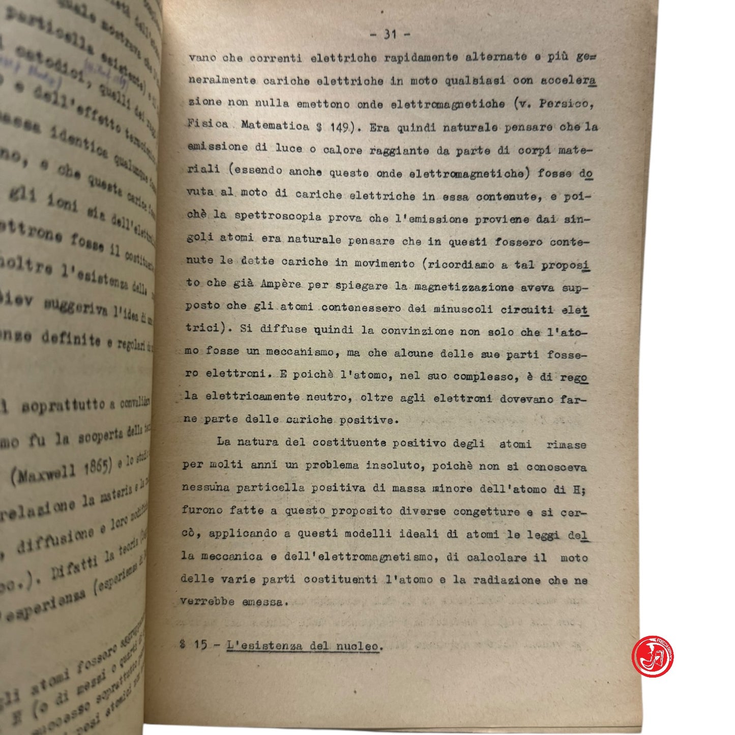 Matematica - Prof. E. Persico - Lineamenti della struttura della materia