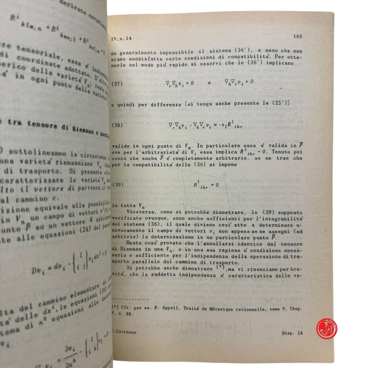 Matematica - C. Cattaneo - Introduzione alla teoria einsteiniana della gravitazi