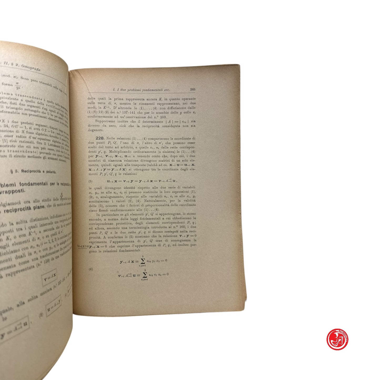 Matematica - A. Comessatti - Lezioni di geometria analitica e proiettiva