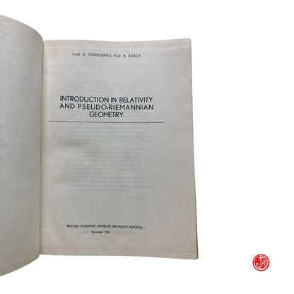 Matematica - Introduction in relativity and pseudo-riemmannian geometry