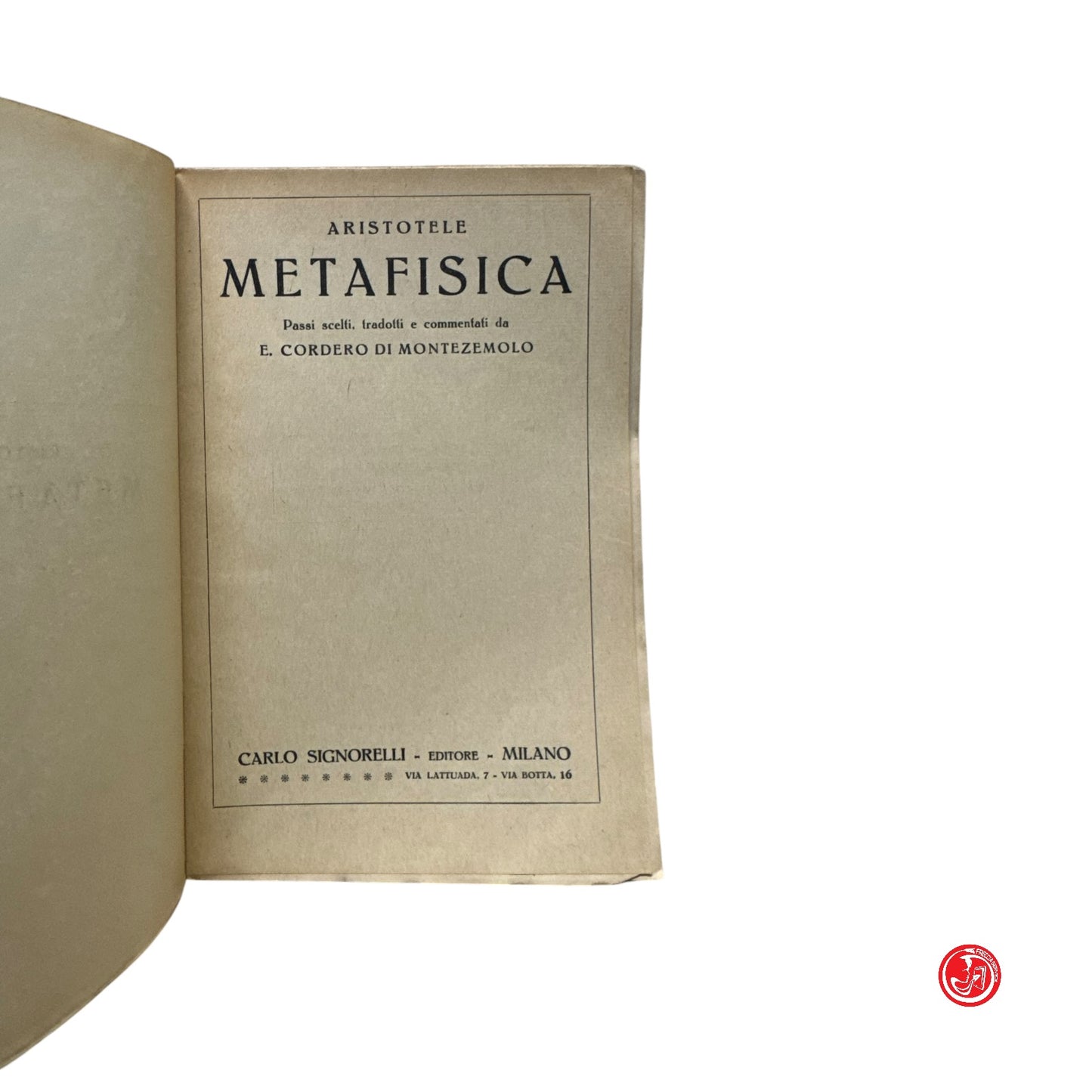 Matematica - Aristotele - Metafisica - Milano