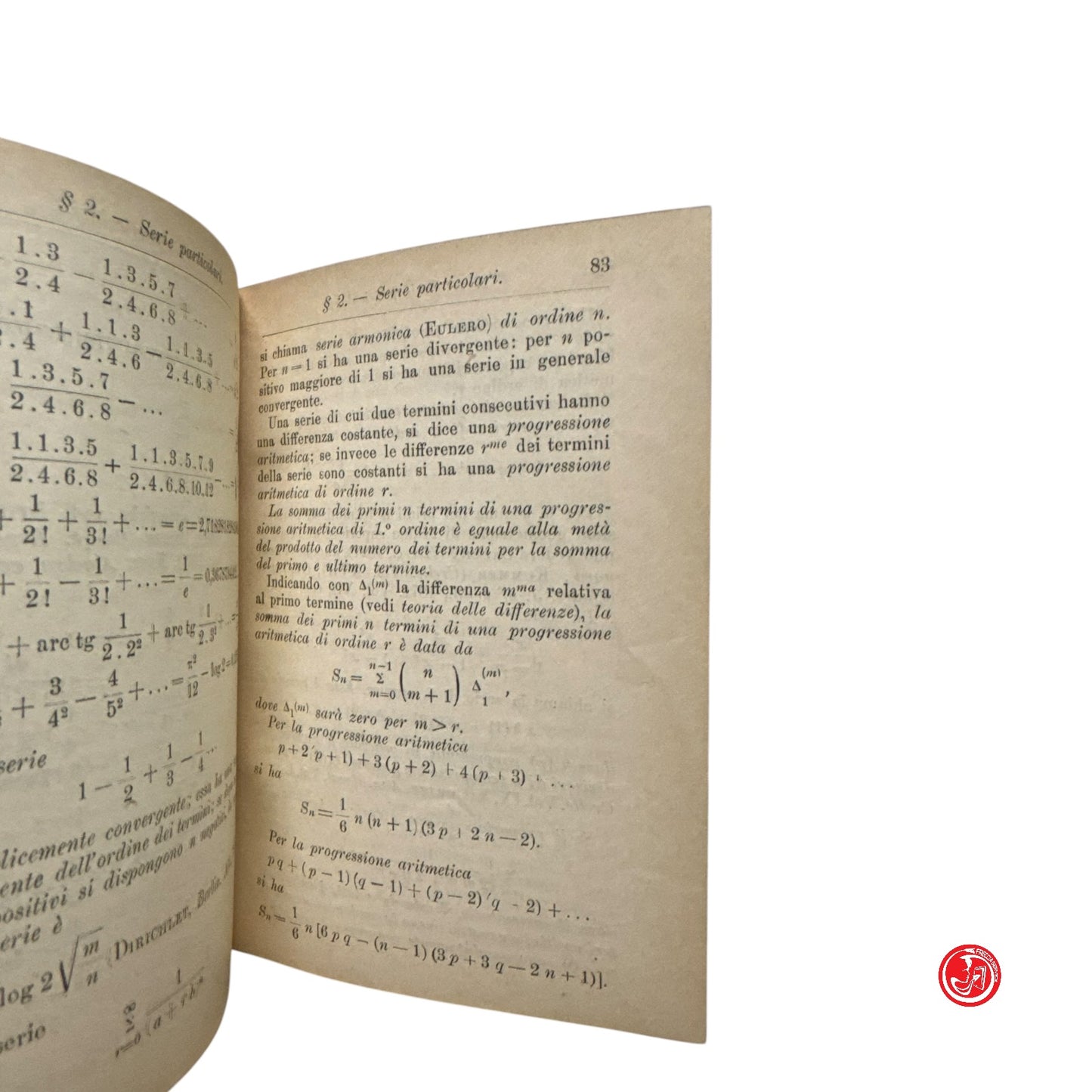 Libri antichi - E. Pascal - Repertorio di matematiche superiori - 1808
