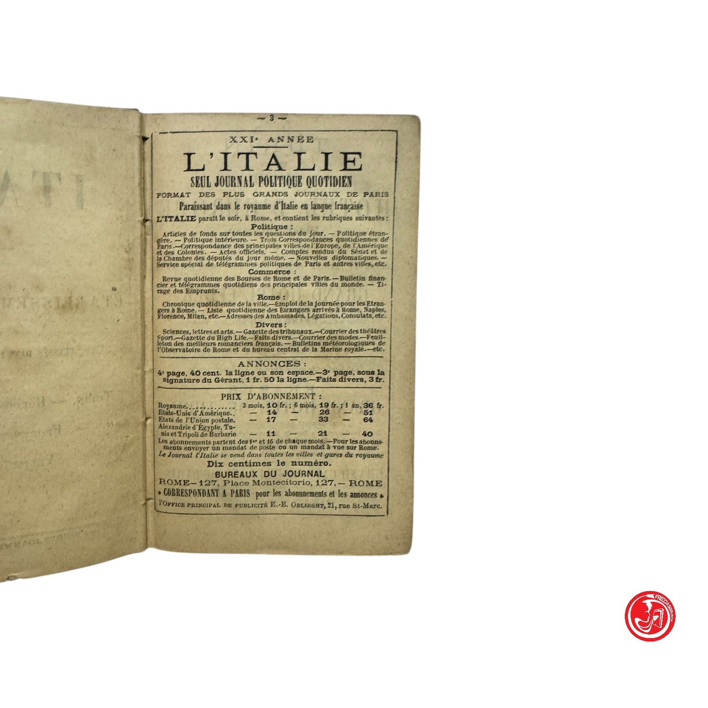 Libri antichi - Italie et Sicilie - Libraire Hachette et C. 1880