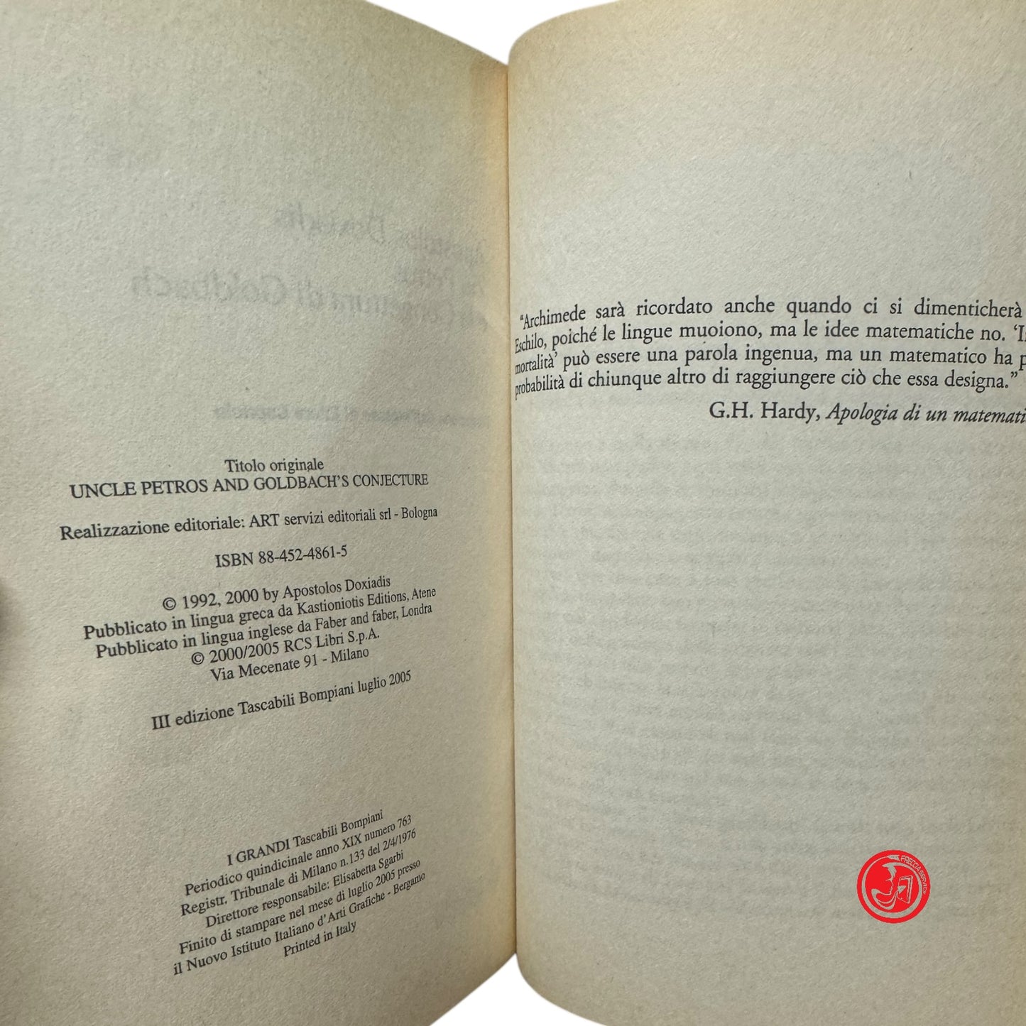 Narrativa / Romanzo - A. Doxiadis - Zio petros e la congettura di Goldbach