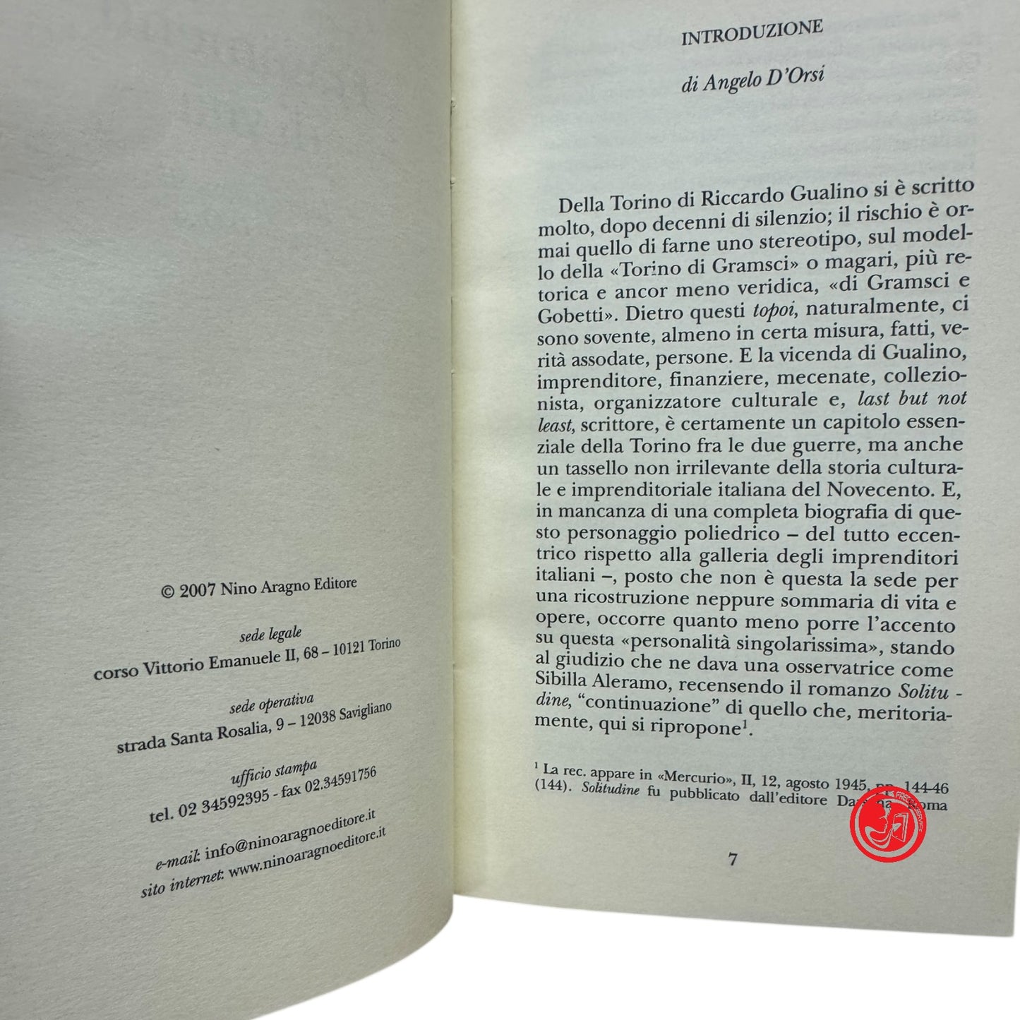 Autobiografia - R. Gualino - Frammenti di vita