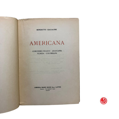 Saggistica - B. Giacalone - Americana - Lattes, Genova 1936