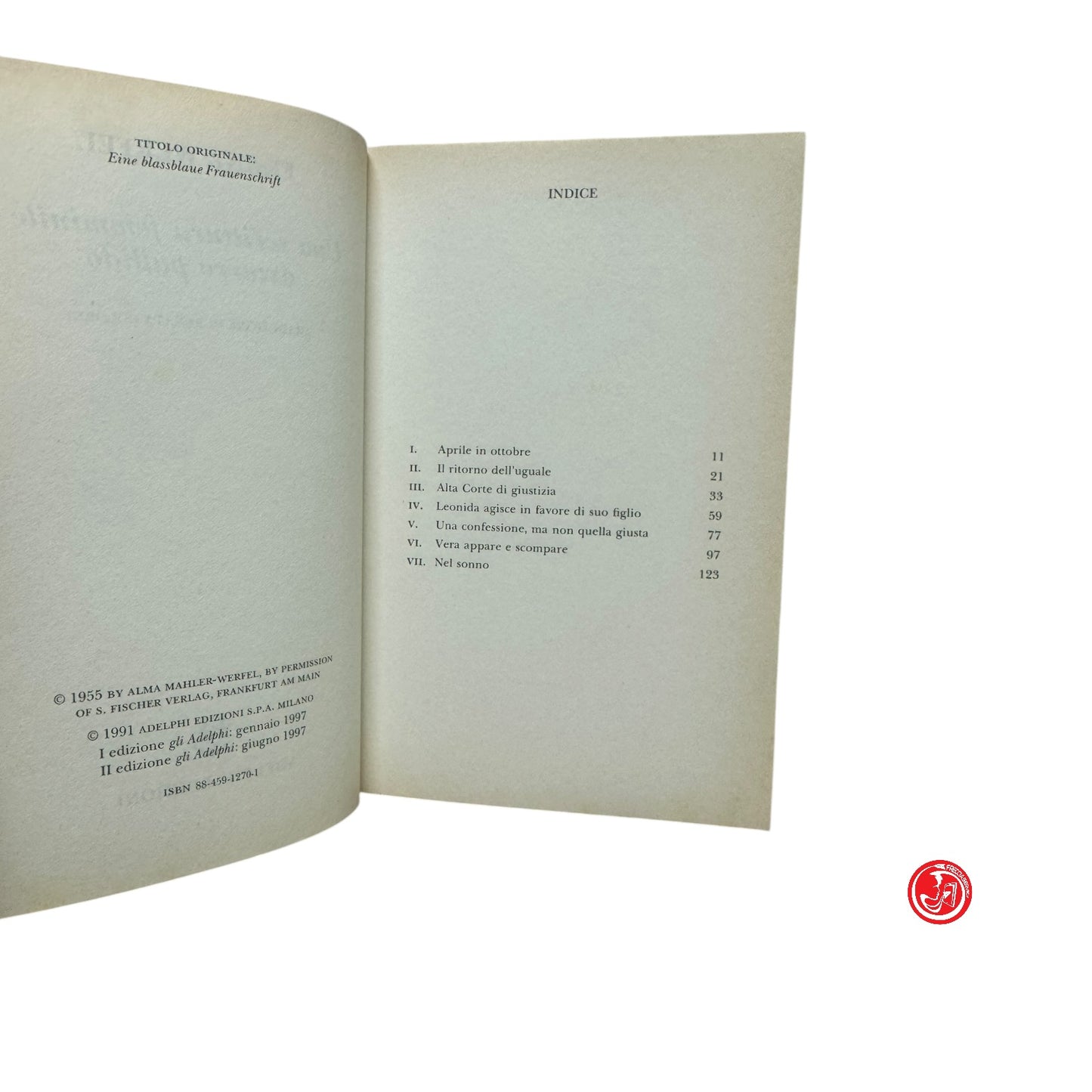 Saggistica letteraria - F. Werfel - Una scrittura femminile azzurro pallido