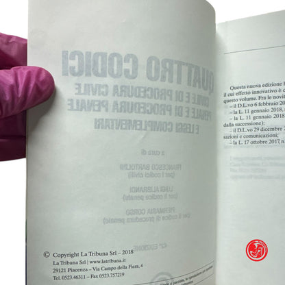 Giuridico - Quattro codici Civile e di procedura civile Penale e leggi complemen