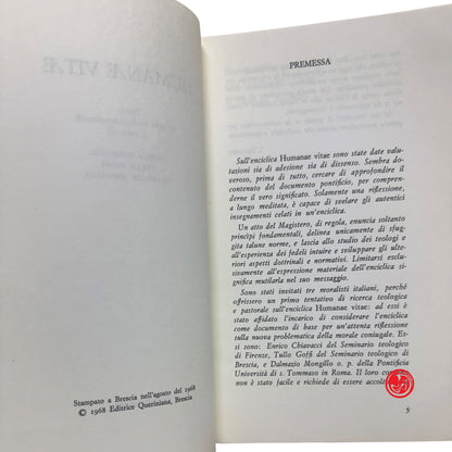 Religione - Humanae Vitae - Note teologico-pastorali