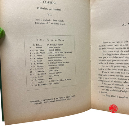 Ragazzi - H. Malot - Senza famiglia - Fratelli fabbri editori