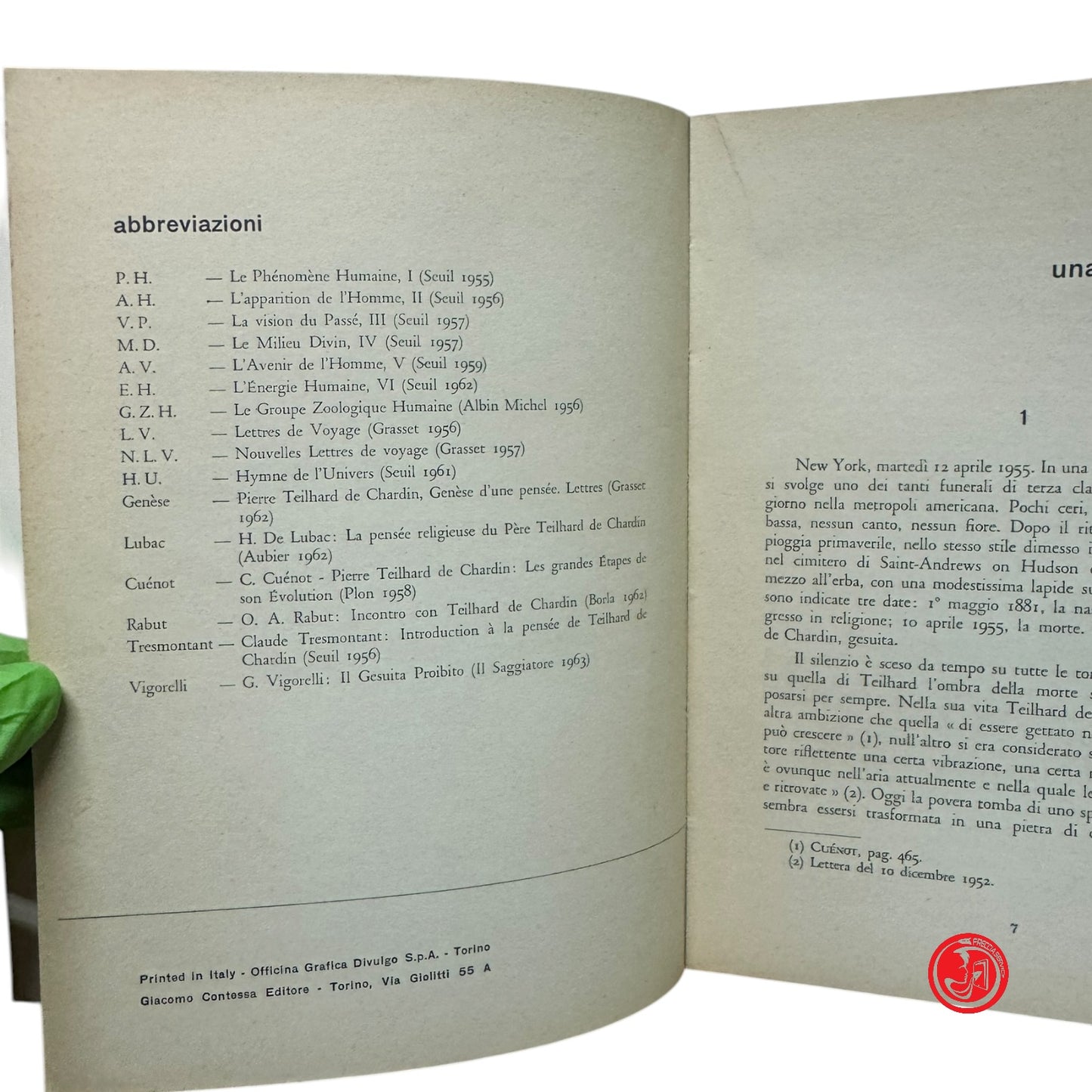 Saggio biografico - F. Ormea - Teilhard de Chardin