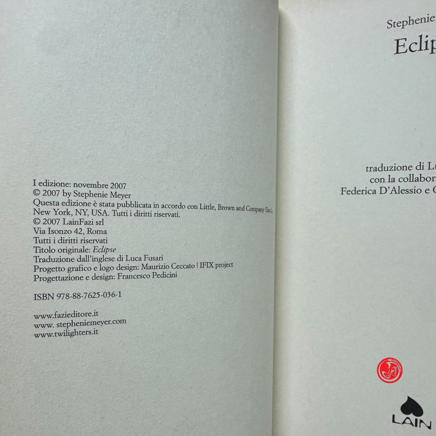 Romanzo - S. Meyer - Eclipse