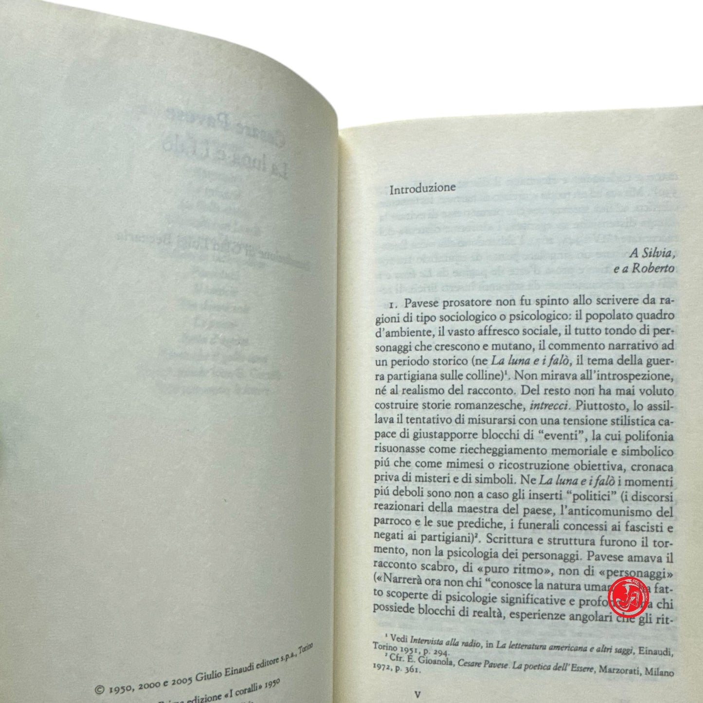 Classico - Cesare Pavese - La luna e i falò
