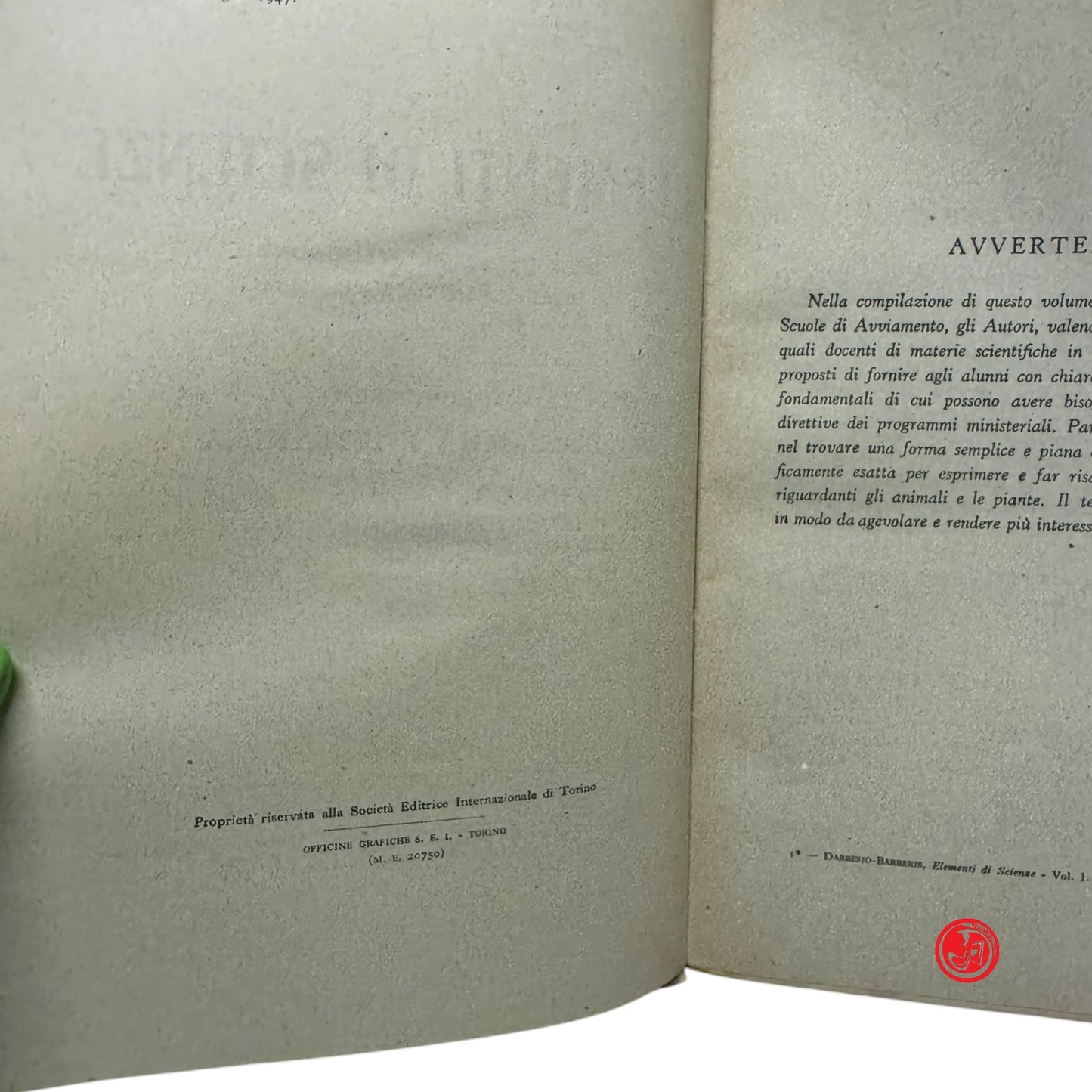 Libri di testo - Elementi di scienze Vol. 1 Zoologia e botanica