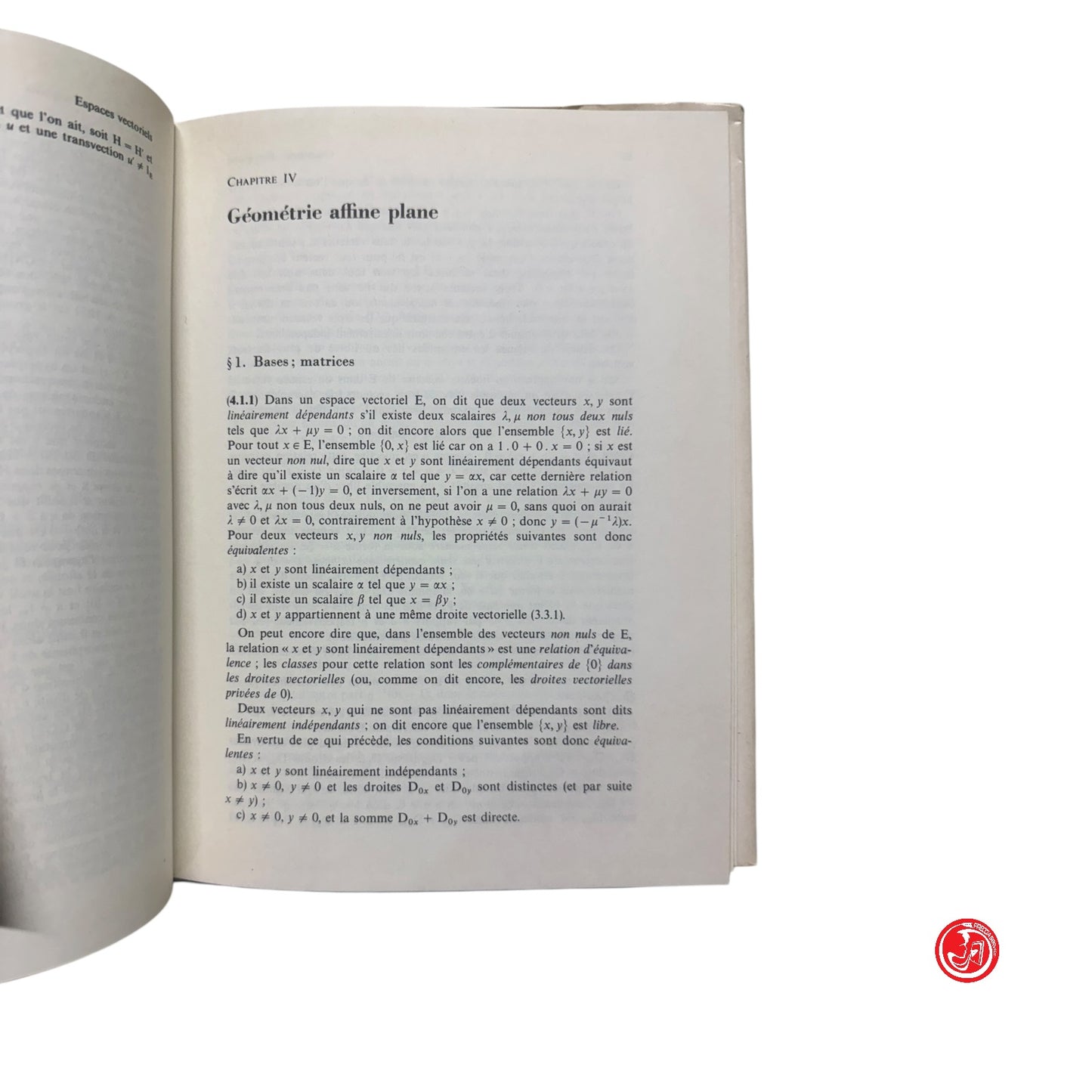 Matematica - J. Dieudonné - Algebre lineaire et geometrie elementaire