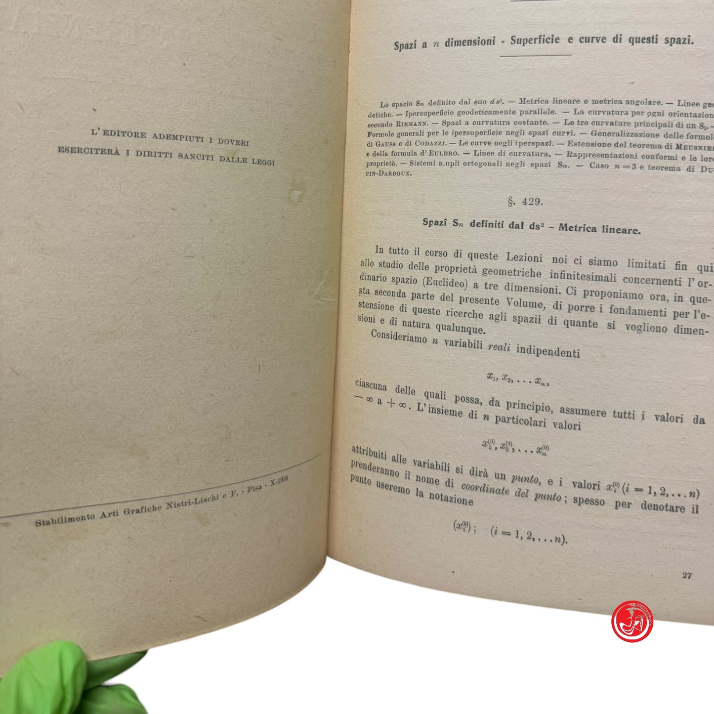 Matematica - L. Bianchi - Lezioni di geometria differenziale - Vo. II parte II