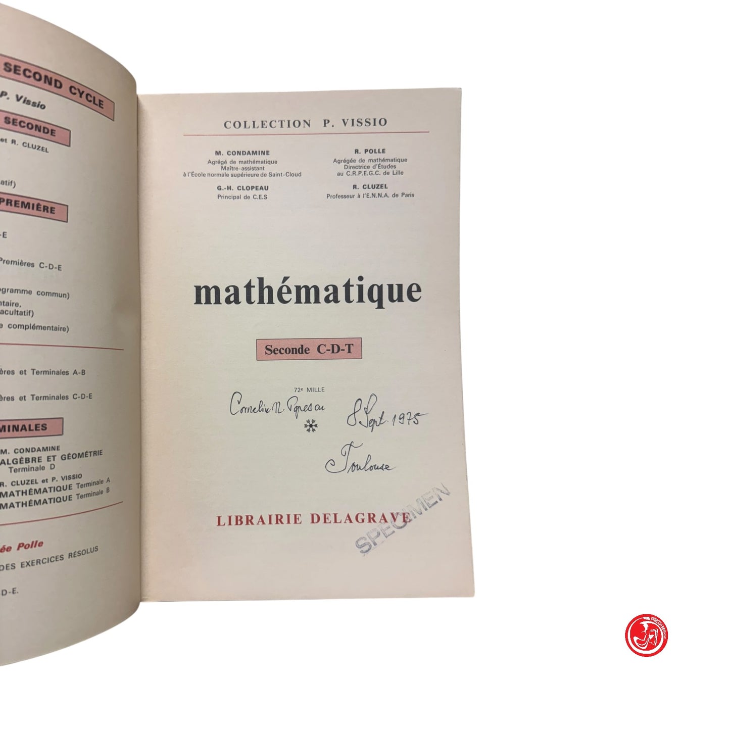Matematica - C. P. Vissio - Mathèmatique seconde C.D.T.