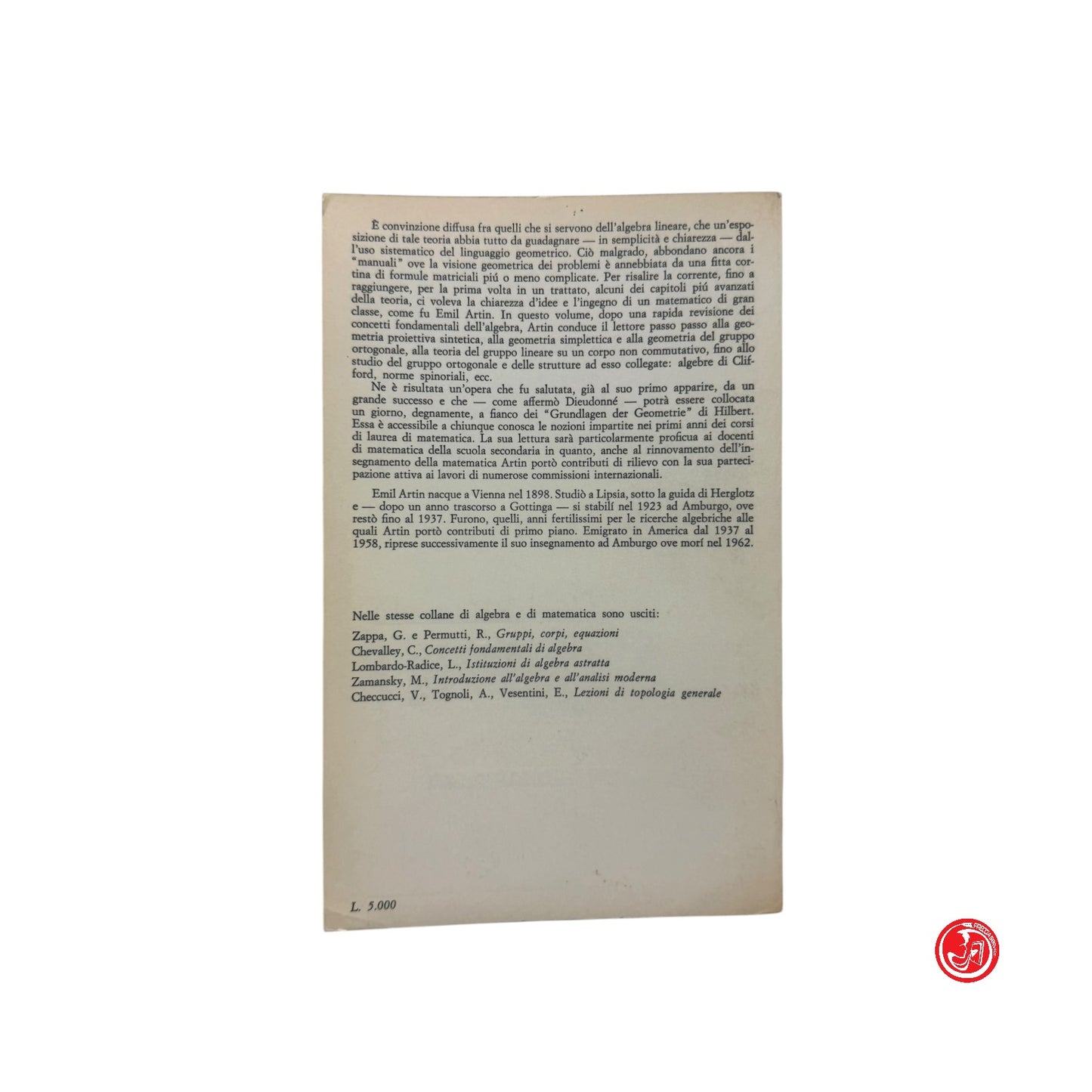 Matematica - E. Artin - Algebra geometrica