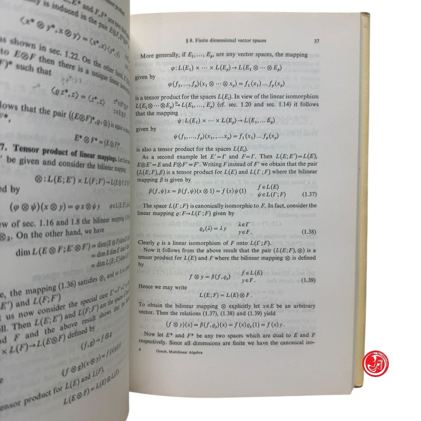 Matematica - W. H. Greub - Multilinear Algebra
