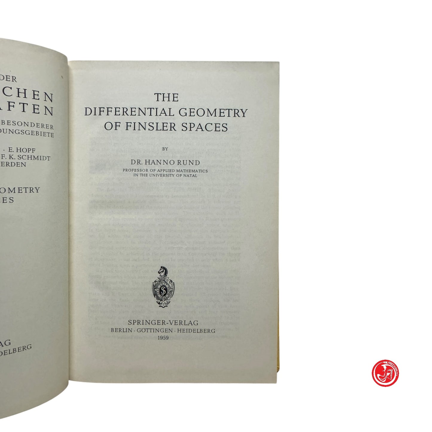 Matematica - H. Rund - The differential geometry of finsler spaces