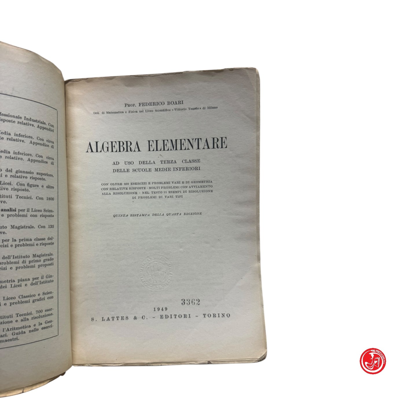 Matematica - F. Boari - Algebra elementare per la scuola media inferiore