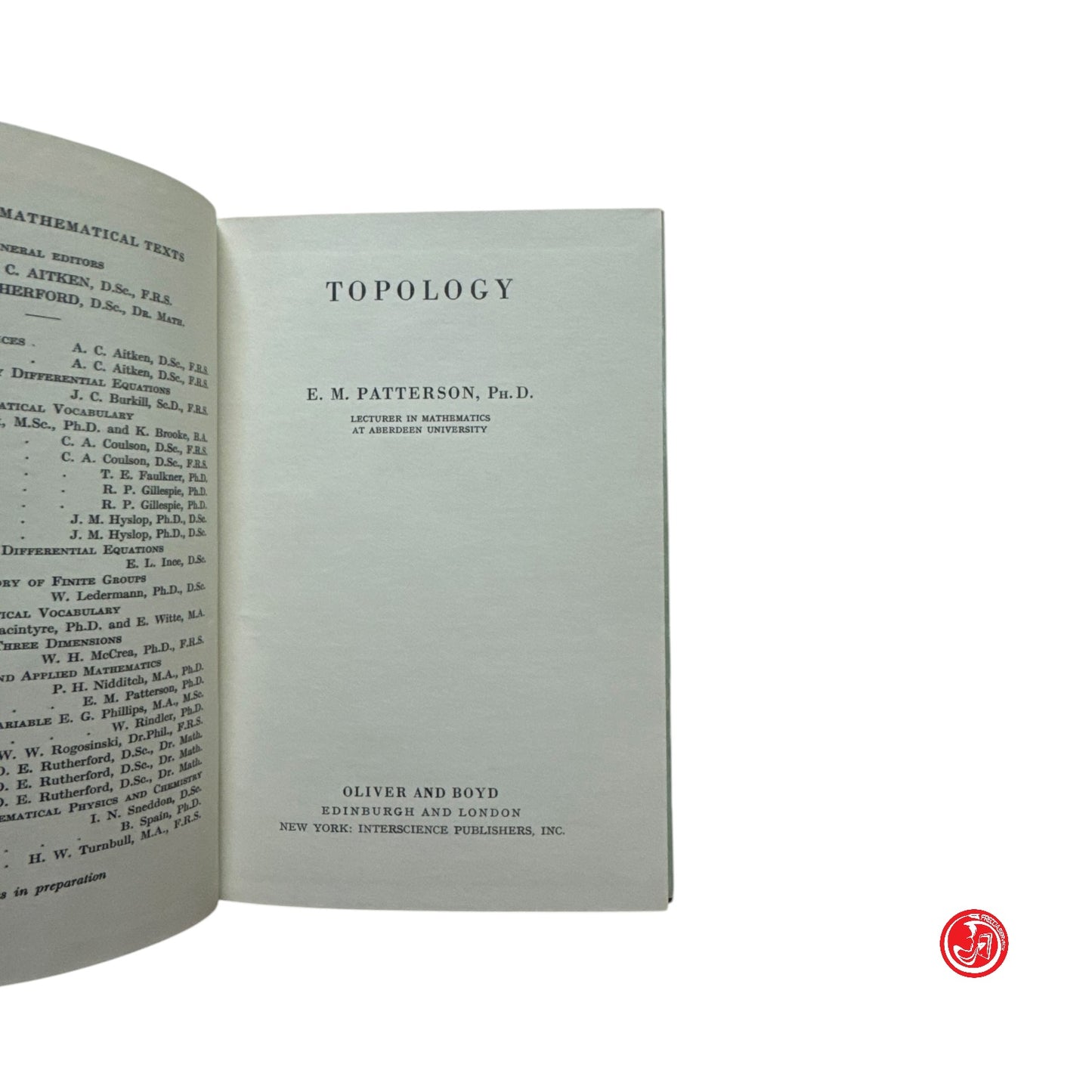 Matematica - E. M. Patterson PhD - Topology